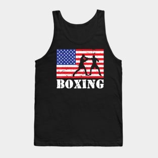 Distressed Boxing USA American Flag  Vintage Boxer Fighter Tank Top